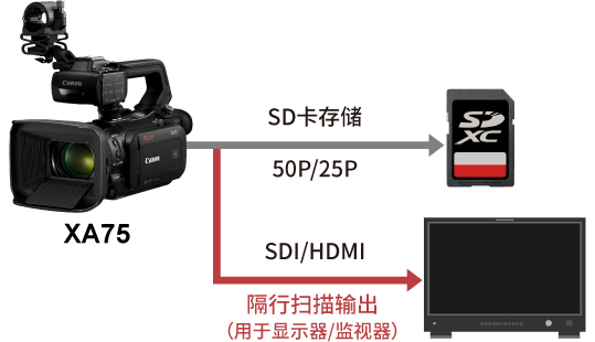 逐行扫描记录时支持Full HD 50i输出