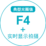 典型光圈值 F4+实时显示拍摄